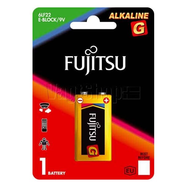 1 stk. Fujitsu Alkaline E-cell/9 volt
