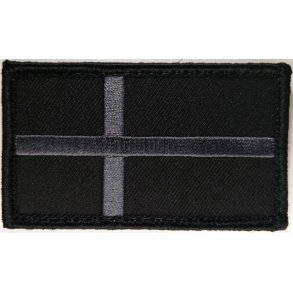 Dannebrog broderet Velcrom�rke - sort - L