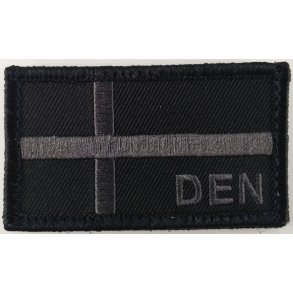 Dannebrog broderet velcrom�rke - sort