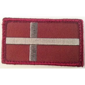 Dannebrog broderet velcromrke - maroon