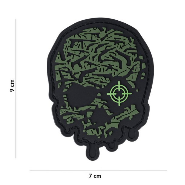 Target eye skull green PVC patch