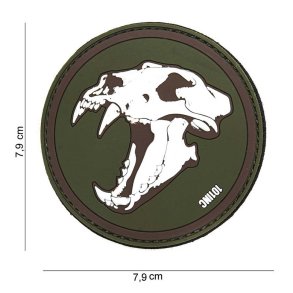 Sabertooth tiger green PVC patch