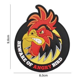 Beware of angry bird round PVC patch