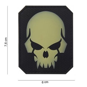 Pirate skull glow PVC patch