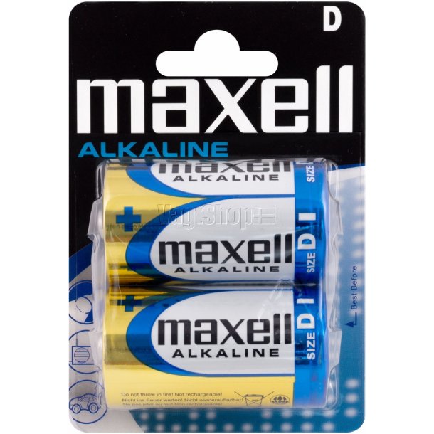 Maxell Alkaline D-cell, 2 stk