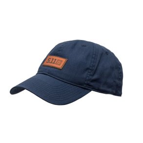 5.11 Flag Leather Box Logo Cap - Pacific navy