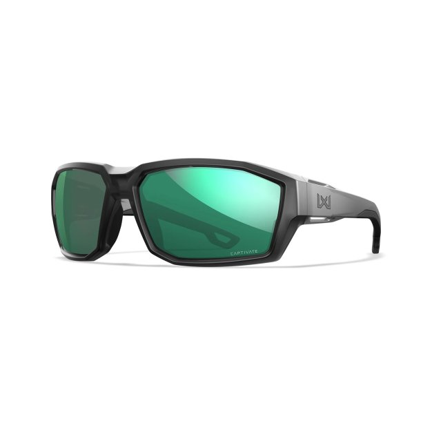 Wiley X Alpine - Captivate Polaroid gr�nt spejlglas, mat transparent sort stel