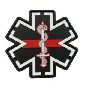 Medical Star of Life PVC patch - red line