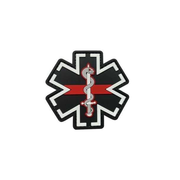 Medical Star of Life PVC patch - red line