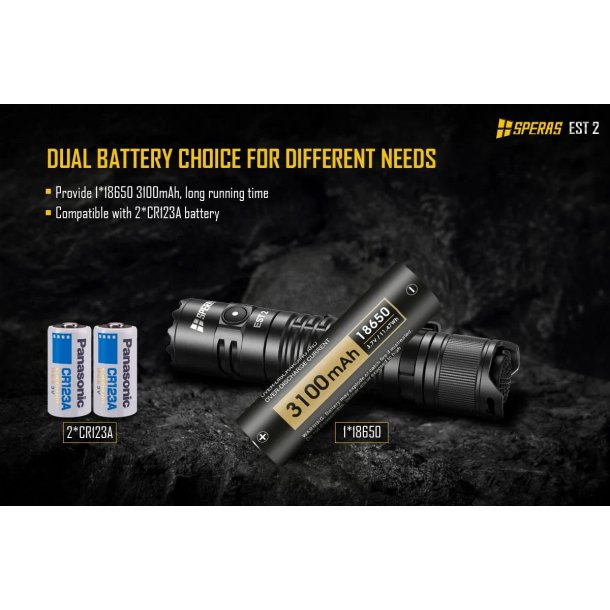 Speras Flashlight EST2 Dual-Switch Tactical Flashlight - 1900 lumens