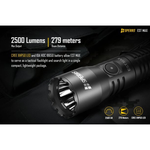 Speras Flashlight EST Max - 2500 lumens