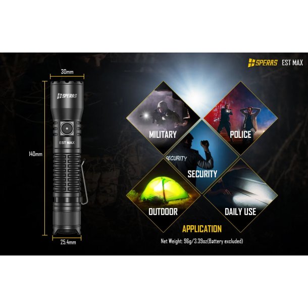 Speras Flashlight EST Max - 2500 lumens