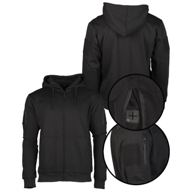 Mil-Tec Tactical Hoodie med lynls - med og uden tryk