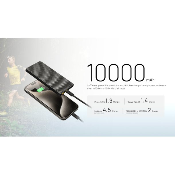 Nitecore Ultra Lightweight Carbon Fiber Power Bank Gen3 - 10000 mAh