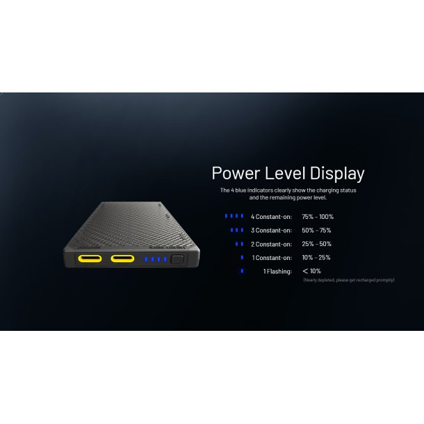 Nitecore Ultra Lightweight Carbon Fiber Power Bank Gen3 - 10000 mAh