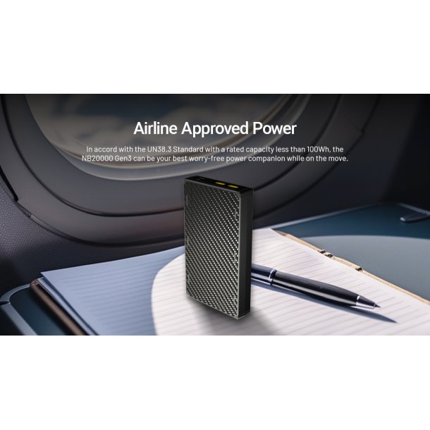 Nitecore Ultra Lightweight Carbon Fiber Power Bank Gen3 - 20000 mAh