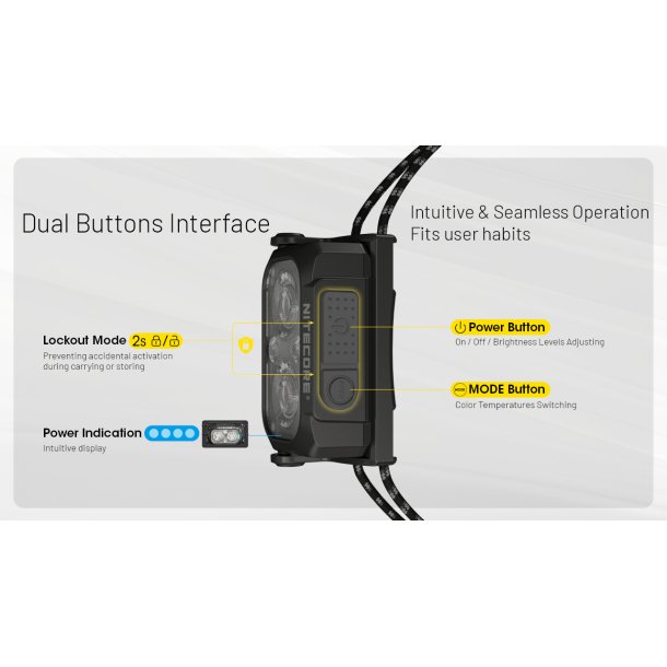 Nitecore NU25 MCT UL pandelygte - 400 lumens