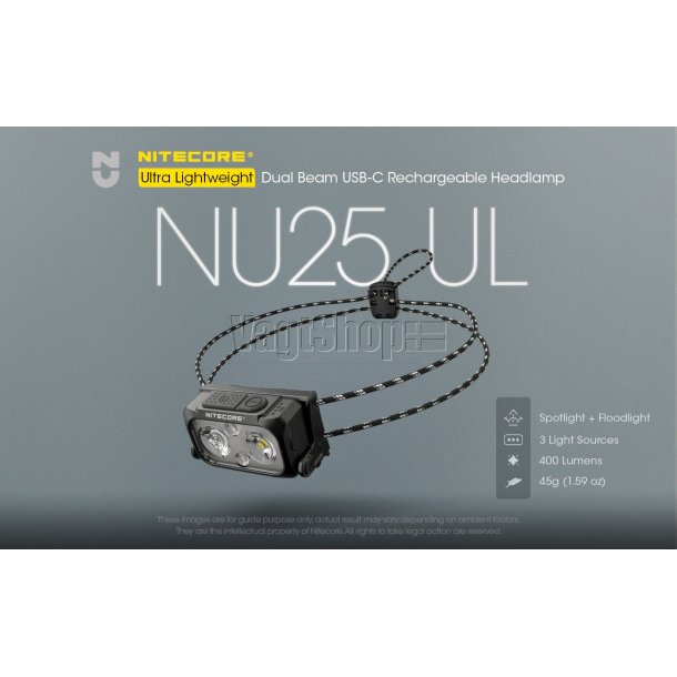 Nitecore NU25 UL pandelygte - 400 lumens