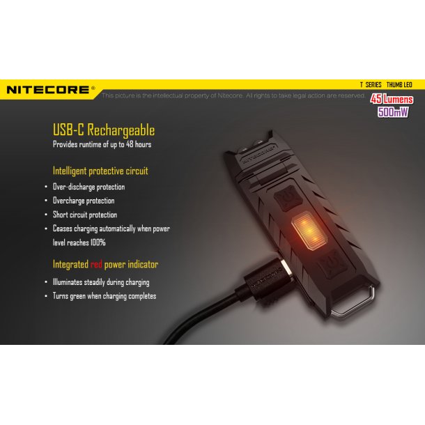 Nitecore THUMB LEO - 45 lumens + UV 500mW/365NM
