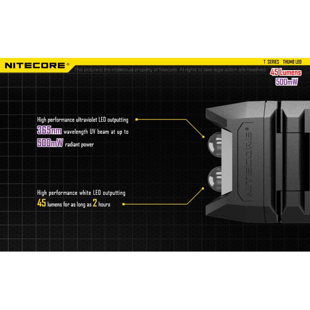 Nitecore THUMB LEO - 45 lumens + UV 500mW/365NM