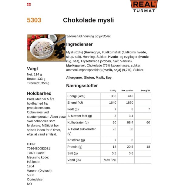 Real Turmat - Chokolade Msli