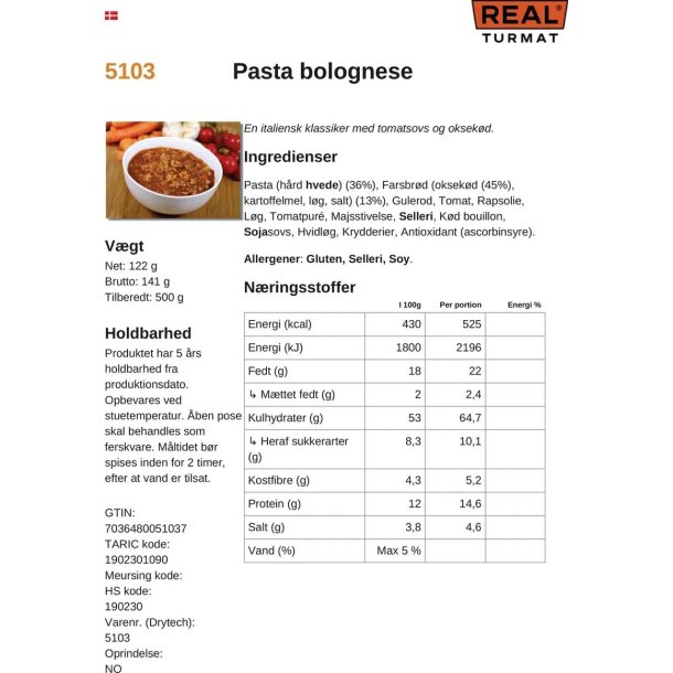 Real Turmat - Pasta Bolognese