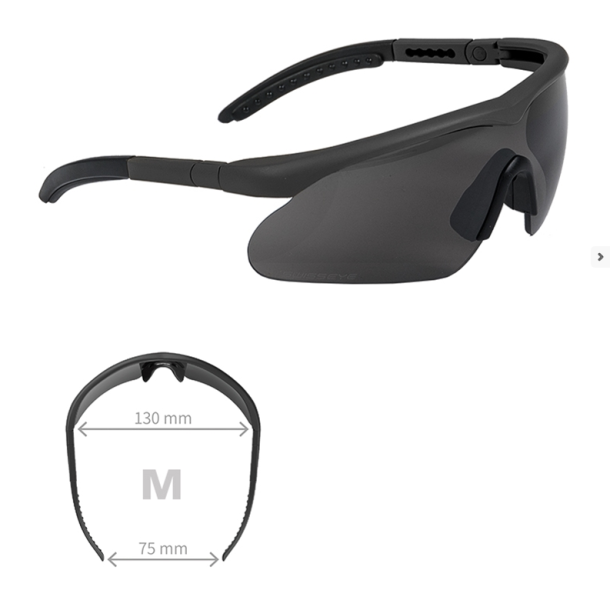 Swisseye Raptor brille - r�gfarvet glas, sort gummistel
