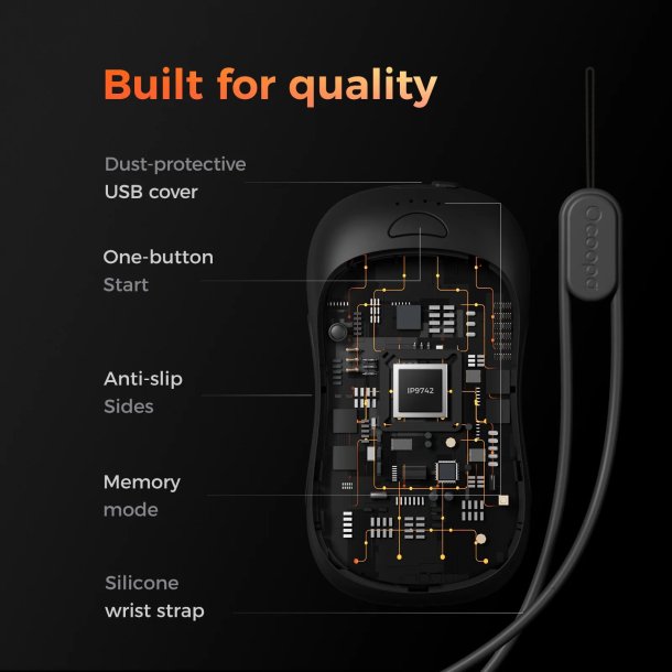 Ocoopa UT3 Pro genopladelig hndvarmer - sort