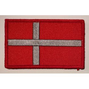 Dannebrog broderet velcrom�rke - r�d/gr� - L