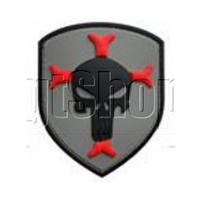 Knights Templar Crusaders Cross with Punisher patch - r�d