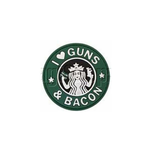 I love Guns and Bacon patch - grøn