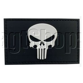 Punisher Patch Large - hvid