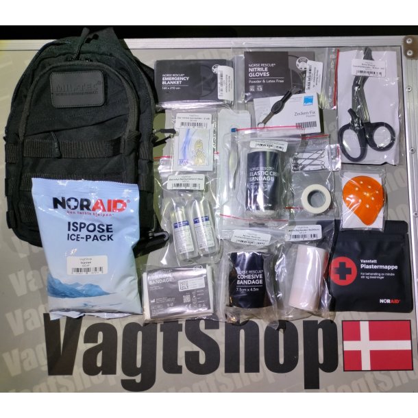 Indhold til stor f�rstehj�lps-/IFAK-pakke inkl. cross-body bag