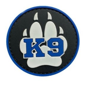 Round K9 Paw PVC patch