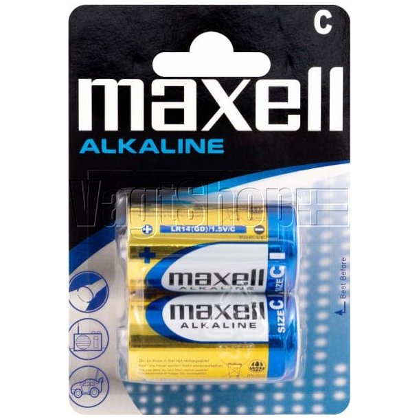 Maxell Alkaline C-cell, 2 stk
