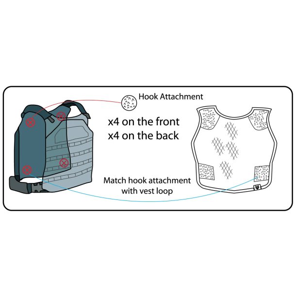 Militaur Ventilation Vest Hook Attachment - sort