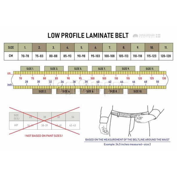 Tardigrade Tactical Low Profile Laminated Belt - Sort