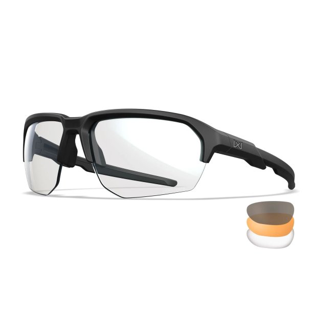 Wiley X JAKL - gr/klar/lys orange glas, mat sort stel