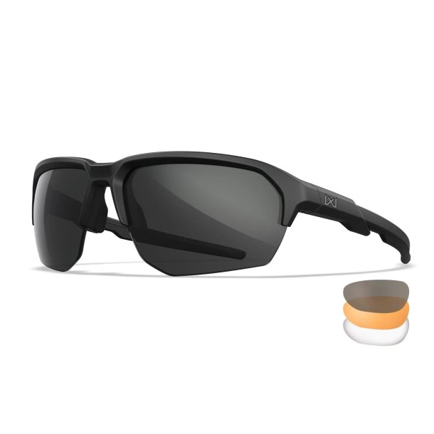 Wiley X JAKL - gr/klar/lys orange glas, mat sort stel