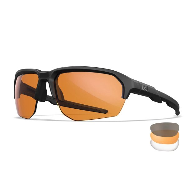 Wiley X JAKL - gr/klar/lys orange glas, mat sort stel